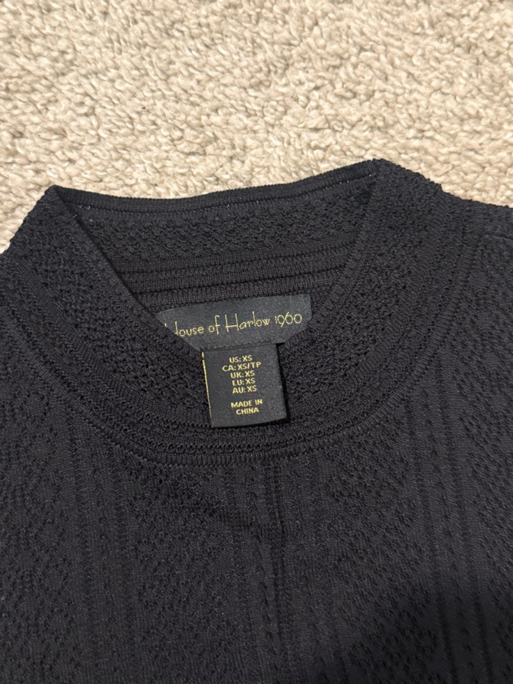 House of Harlow 1960 Black Knit Crop Top & Midi Skirt Set - Picture 4 of 5